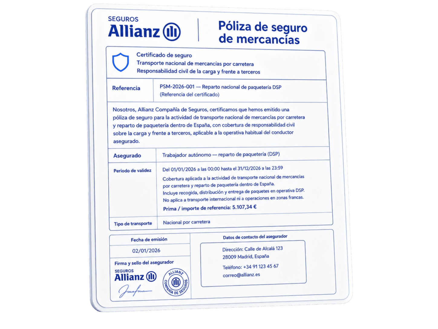 Certificado de seguro o autorización del vehículo