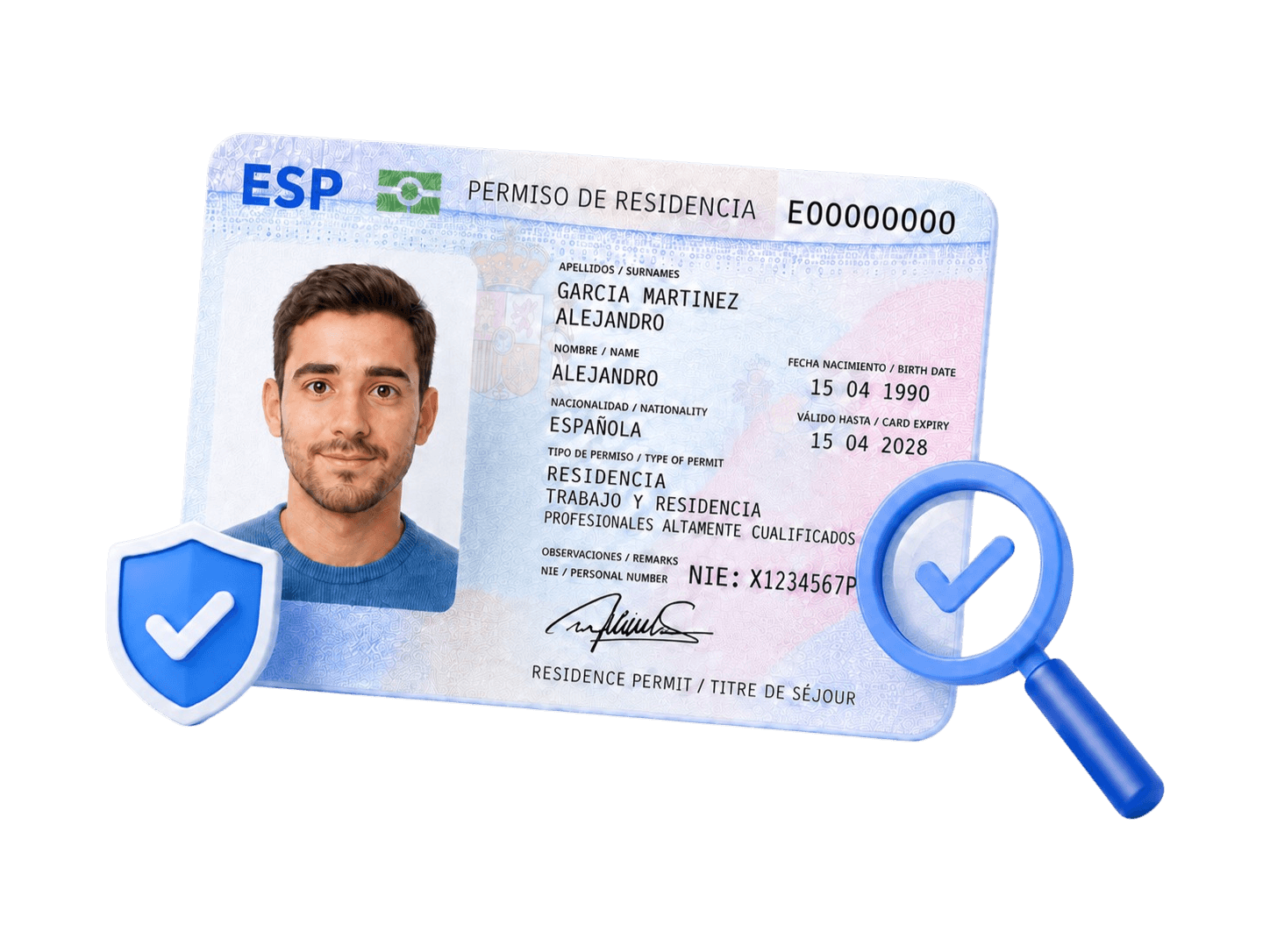 Documento de identidad o NIE para verificar al conductor